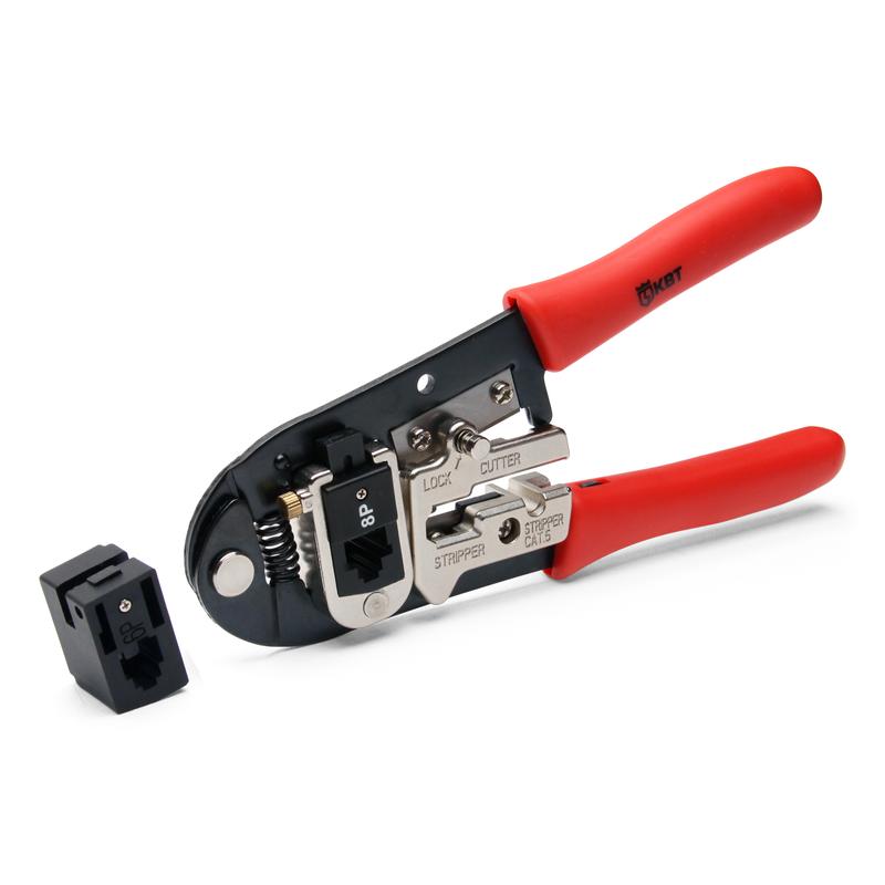 Пресс-клещи КВТ для RJ разъемов JT-01A серия ПРОФИ (кримпер) для разъемов RJ-45, RJ-12, RJ-11
